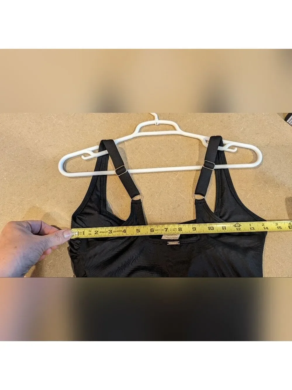 Anne Cole Black Ruched Front One Piece Swimsuit Size 8 EUC